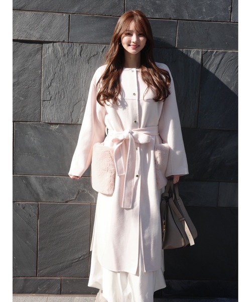 ファーポケットリバーコート（ノーカラージャケット）｜FRAY I.D