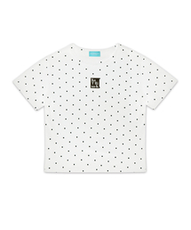 ドットスモールロゴスリムフィット半袖Tシャツ-ホワイト