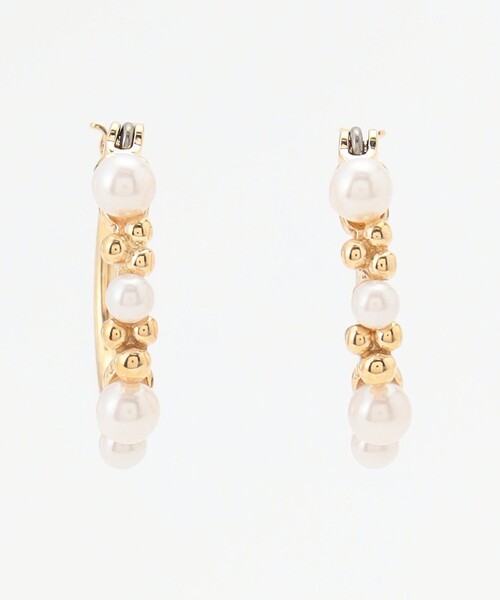 ICB(アイシービー)の「メタルパールコンビピアス(ピアス(両耳用)・レディース・シルバー系/ゴールド系・F)」の2枚目の写真