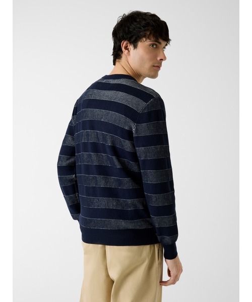 Guess(ゲス)の「KITO Crew Neck Stitched Stripes Sweater セーター(ニット/セーター・メンズ・ダークネイビー・SMALL/X-LARGE/MEDIUM/LARGE)」の11枚目の写真