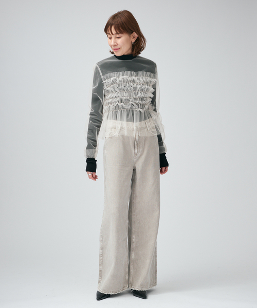 upperhights(アッパーハイツ)の「upper hights アッパーハイツ THE LAUREN L8G312202SBI/FSB(デニムパンツ・レディース・ベージュ/コバルトブルー・27/26/25/24/23)」の5枚目の写真