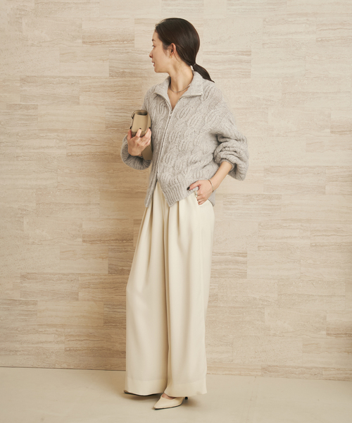 plage（プラージュ）の「les Tendre alan zip UP ニット（ニット/セーター・レディース・グレー・FREE）」の7枚目の写真