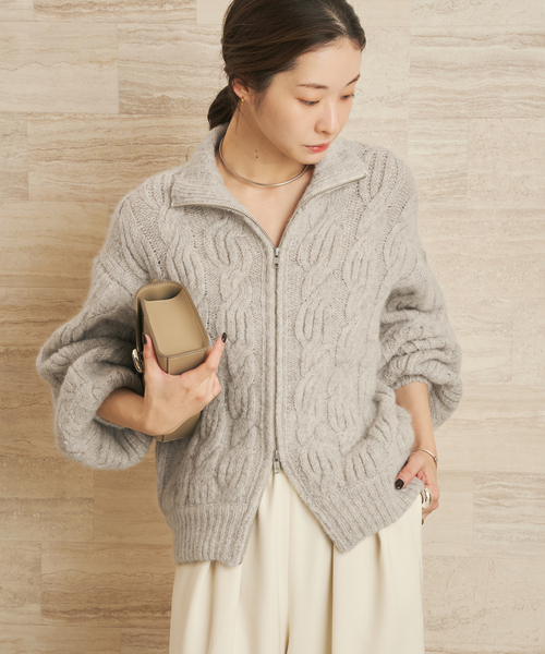 plage（プラージュ）の「les Tendre alan zip UP ニット（ニット/セーター・レディース・グレー・FREE）」の10枚目の写真