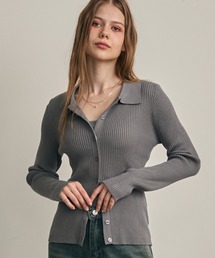 Clum（クルム）の「スリット風デザインリブニットトップス（カーディガン/ボレロ）」