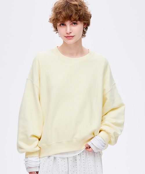 coca（coca）（コカ）の「裏毛ボリュームシルエットスウェット（スウェット・レディース・ネイビー/イエロー・S/M/L）」の2枚目の写真