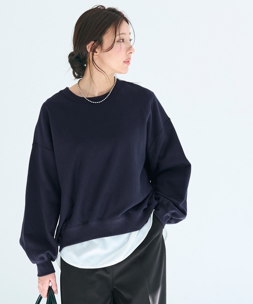 coca（coca）（コカ）の「裏毛ボリュームシルエットスウェット（スウェット・レディース・ネイビー/イエロー・S/M/L）」の9枚目の写真