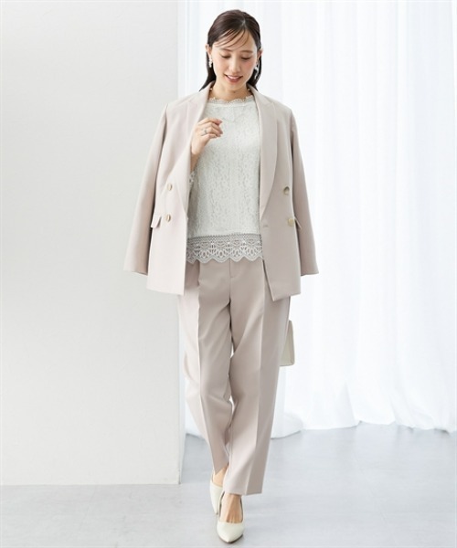 7days Life Styling（セブンデイズライフスタイリング）の「ストレッチテーパードパンツ（スラックス・レディース・ベージュ系/ブラック・3L/LL/L/M）」の5枚目の写真