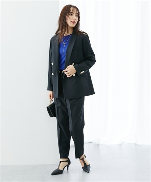 7days Life Styling（セブンデイズライフスタイリング）の「ストレッチテーパードパンツ（スラックス・レディース・ベージュ系/ブラック・3L/LL/L/M）」の8枚目の写真