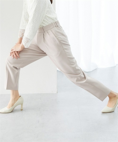 7days Life Styling（セブンデイズライフスタイリング）の「ストレッチテーパードパンツ（スラックス・レディース・ベージュ系/ブラック・3L/LL/L/M）」の16枚目の写真