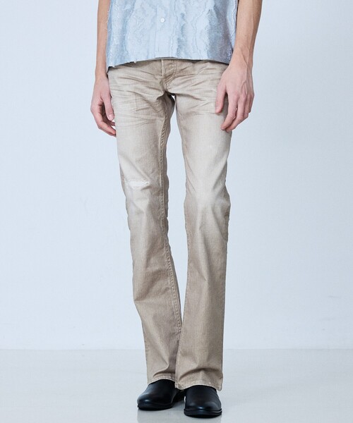 5351 POUR LES HOMMES(ゴーサンゴーイチプールオム)の「【プリント】フレア デニム パンツ(デニムパンツ・メンズ・インディゴブルー/グレー/カーキ・44/46/48/50)」の3枚目の写真