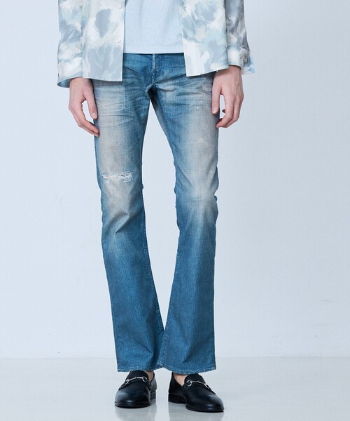 5351 POUR LES HOMMES(ゴーサンゴーイチプールオム)の「【プリント】フレア デニム パンツ(デニムパンツ・メンズ・インディゴブルー/グレー/カーキ・44/46/48/50)」の15枚目の写真