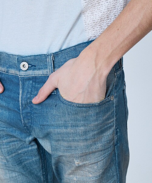 5351 POUR LES HOMMES(ゴーサンゴーイチプールオム)の「【プリント】フレア デニム パンツ(デニムパンツ・メンズ・インディゴブルー/グレー/カーキ・44/46/48/50)」の21枚目の写真