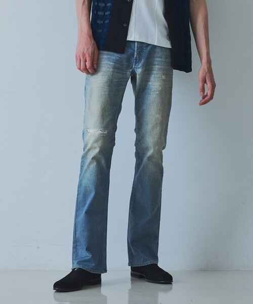 5351 POUR LES HOMMES(ゴーサンゴーイチプールオム)の「【プリント】フレア デニム パンツ(デニムパンツ・メンズ・インディゴブルー/グレー/カーキ・44/46/48/50)」の14枚目の写真