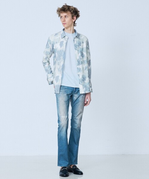5351 POUR LES HOMMES(ゴーサンゴーイチプールオム)の「【プリント】フレア デニム パンツ(デニムパンツ・メンズ・インディゴブルー/グレー/カーキ・44/46/48/50)」の18枚目の写真