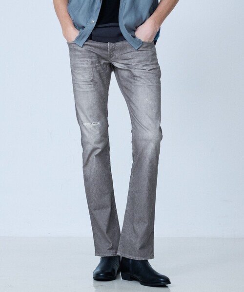 5351 POUR LES HOMMES(ゴーサンゴーイチプールオム)の「【プリント】フレア デニム パンツ(デニムパンツ・メンズ・インディゴブルー/グレー/カーキ・44/46/48/50)」の5枚目の写真