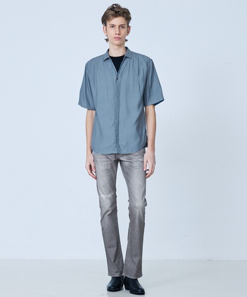 5351 POUR LES HOMMES(ゴーサンゴーイチプールオム)の「【プリント】フレア デニム パンツ(デニムパンツ・メンズ・インディゴブルー/グレー/カーキ・44/46/48/50)」の7枚目の写真