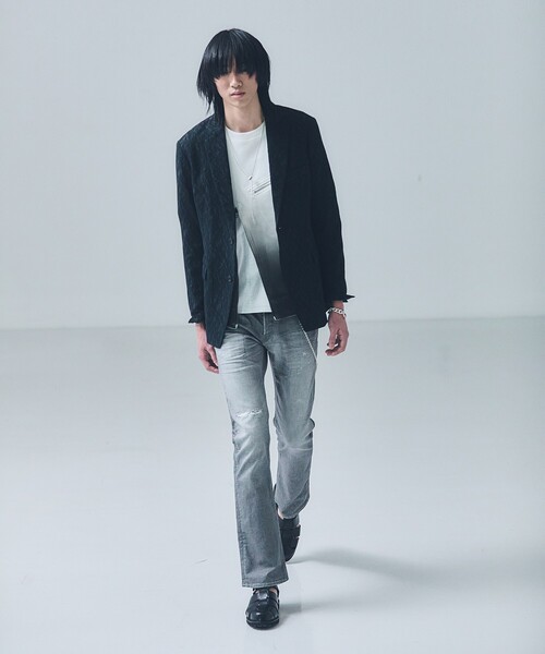 5351 POUR LES HOMMES(ゴーサンゴーイチプールオム)の「【プリント】フレア デニム パンツ(デニムパンツ・メンズ・インディゴブルー/グレー/カーキ・44/46/48/50)」の12枚目の写真