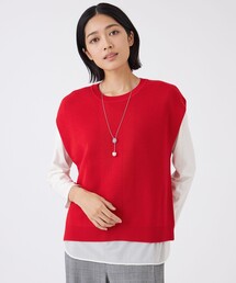 TRANS WORK（トランスワーク）の「【ウォッシャブル】エクストラファインウールジレ（ベスト）」