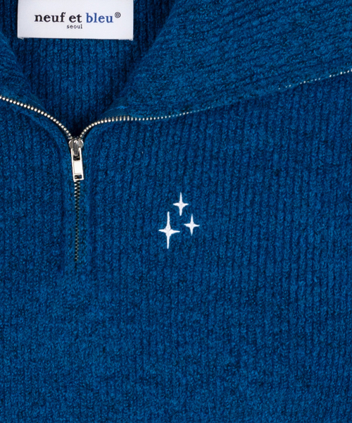 NEUFETBLEU(ヌフエブル)の「NEB half zipup knit (blue)(ニット/セーター・レディース・その他・SMALL)」の3枚目の写真
