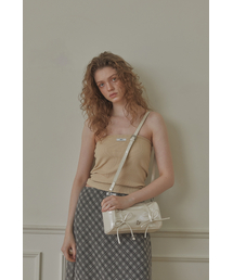 LETERIE | SHIRRING RIBBON BAG_IVORY(メッセンジャーバッグ)