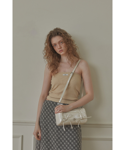さおり出品 SHIRRING RIBBON BAG_IVORY 【公式通販】