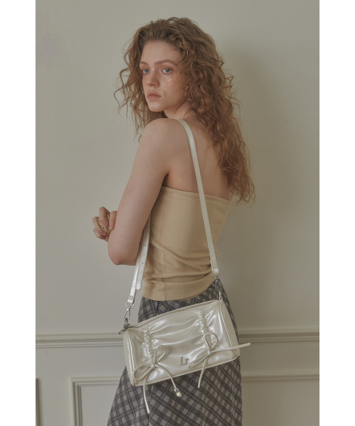 SHIRRING RIBBON BAG_IVORY 【公式通販】
