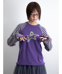 ISTKUNST（イストクンスト）の「STAR STRIPE RAGLAN KNIT_PURPLE(IK2FFMK600A)（ニット/セーター）」