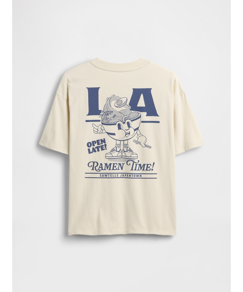 GAP（ギャップ）の「リラックスフィット グラフィックTシャツ (キッズ)（Tシャツ/カットソー・キッズ・アイボリー/ブラック/ブラウン/ブルー・150cm/140cm/130cm/120cm/110cm/160cm）」の2枚目の写真