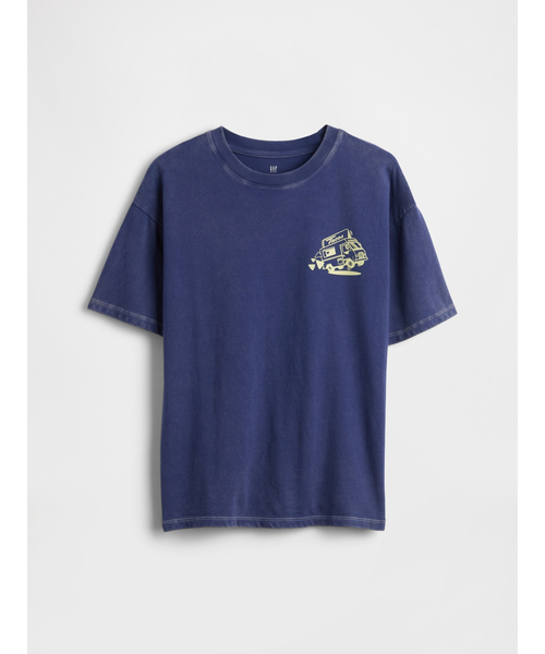 GAP（ギャップ）の「リラックスフィット グラフィックTシャツ (キッズ)（Tシャツ/カットソー・キッズ・アイボリー/ブラック/ブラウン/ブルー・150cm/140cm/130cm/120cm/110cm/160cm）」の6枚目の写真