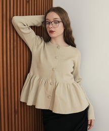 Mili affinity | ウエスト切替ペプラムフレアニットカーディガン(ニット/セーター)