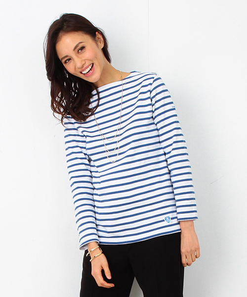 ORCIVAL（オーシバル）の「ORCIVAL× ビーミング by ビームス / 40th別注 バスクシャツ（Tシャツ/カットソー・レディース・ロイヤルブルー・1/0）」の2枚目の写真