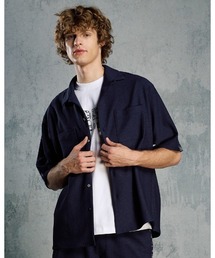 bandana print panel open shirt