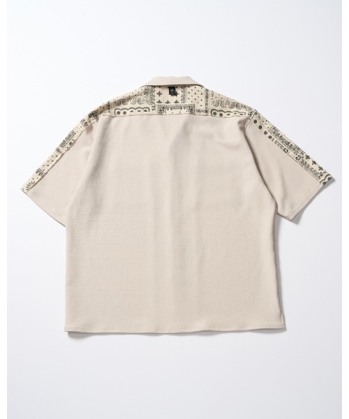 wjk(ダヴルジェイケイ)の「bandana print panel open shirt(シャツ/ブラウス・メンズ・チャコールグレー/ベージュ/ネイビー・SMALL/MEDIUM/LARGE/X-LARGE)」の4枚目の写真