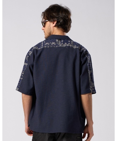 wjk(ダヴルジェイケイ)の「bandana print panel open shirt(シャツ/ブラウス・メンズ・チャコールグレー/ベージュ/ネイビー・SMALL/MEDIUM/LARGE/X-LARGE)」の17枚目の写真