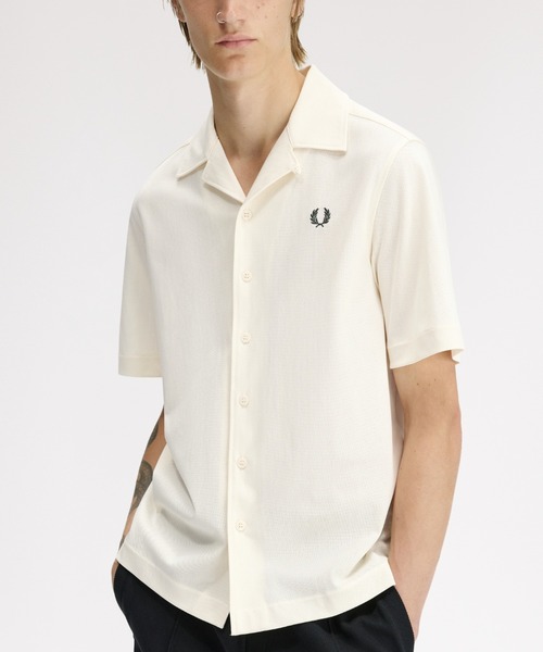 セール】Compress Mesh Revere Collar Shirt／圧縮メッシュオープン