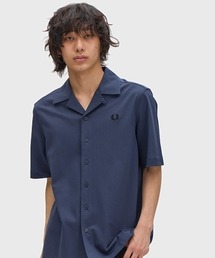 FRED PERRY(�t���b�h�y���[)��Compress Mesh Revere Collar Shirt�^���k���b�V���I�[�v���J���[�V���c(�V���c/�u���E�X)