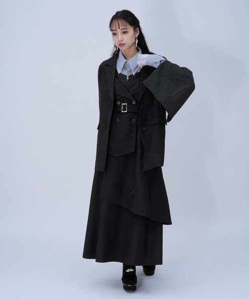 HARE（ハレ）の「Flowerシシュウジャケット(HARE)（テーラードジャケット・レディース・ピンク/ブラック/ライトブルー・FREE）」の10枚目の写真