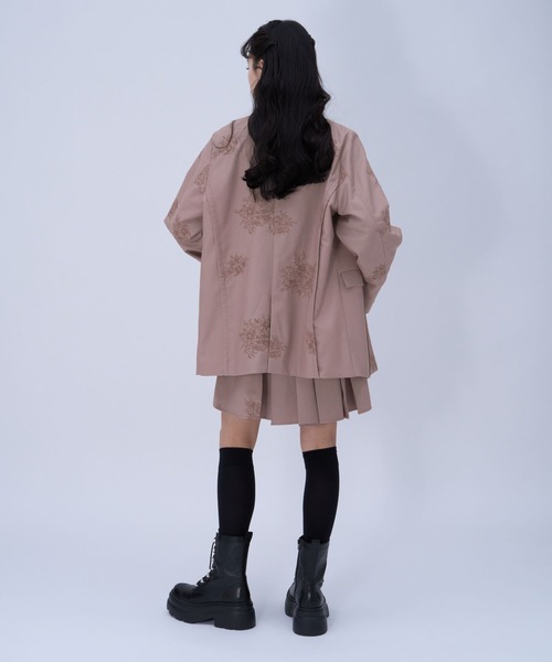 HARE（ハレ）の「Flowerシシュウジャケット(HARE)（テーラードジャケット・レディース・ピンク/ブラック/ライトブルー・FREE）」の14枚目の写真