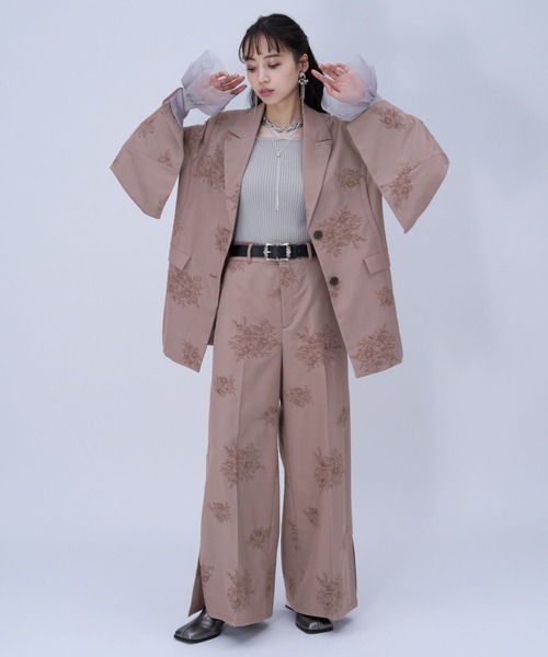 HARE（ハレ）の「Flowerシシュウジャケット(HARE)（テーラードジャケット・レディース・ピンク/ブラック/ライトブルー・FREE）」の15枚目の写真