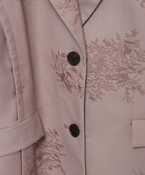 HARE（ハレ）の「Flowerシシュウジャケット(HARE)（テーラードジャケット・レディース・ピンク/ブラック/ライトブルー・FREE）」の8枚目の写真