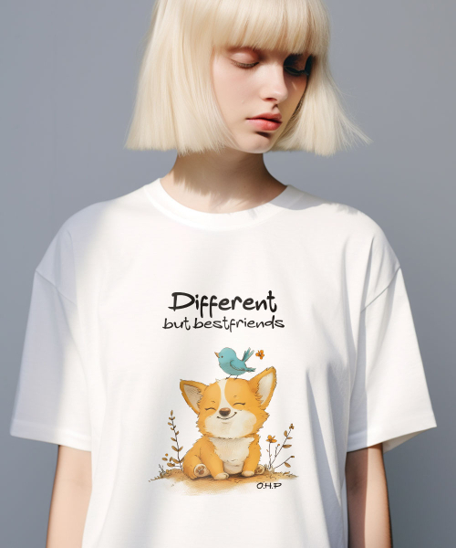 ONEHUNDREDPERCENT FOR WOMAN(ワンハンドレッドパーセントフォーウーマン)の「OHPxHARMONIA 友情セミオーバー半袖Tシャツ(Tシャツ/カットソー・レディース・その他・S/M/L/2XL/XL)」の1枚目の写真