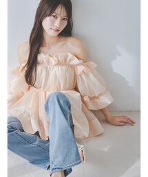 SNIDEL（スナイデル）の「ボリュームギャザーフリルチュニック（その他トップス）」