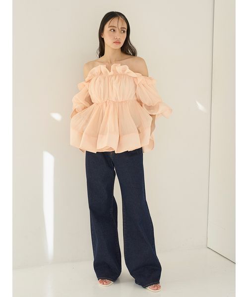 SNIDEL♡ボリュームギャザーフリルチュニック SNIDEL（スナイデル） ボリュームギャザーフリルチュニック レディース
