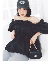 SNIDEL（スナイデル）の「ボリュームギャザーフリルチュニック（その他トップス）」