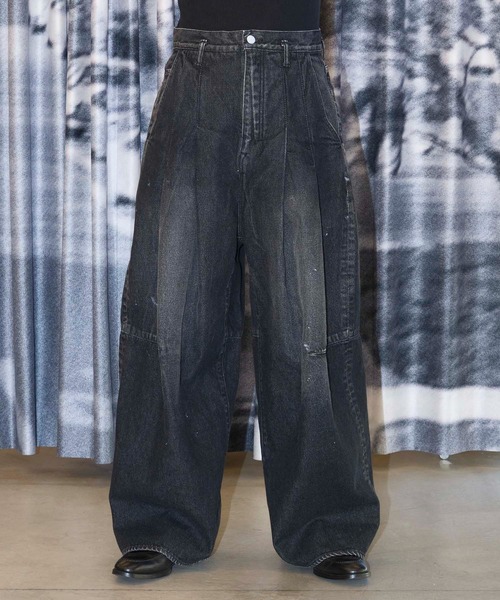 SHINYAKOZUKA(シンヤコヅカ)の「PAINTED ORDINARY CITY BAGGY(ISSUE#8)(デニムパンツ・メンズ・インディゴブルー/ブラック・M/S)」の4枚目の写真