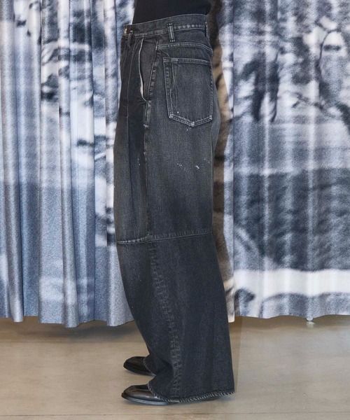 SHINYAKOZUKA(シンヤコヅカ)の「PAINTED ORDINARY CITY BAGGY(ISSUE#8)(デニムパンツ・メンズ・インディゴブルー/ブラック・M/S)」の5枚目の写真