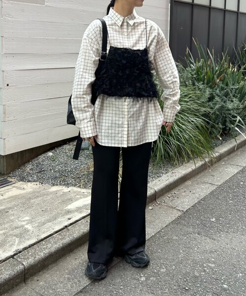 FRIPIER（フリピエ）の「《FRIPIER》サテンジャージーフレアパンツ（その他パンツ・レディース・ブラウン/ブラック・FREE）」の5枚目の写真