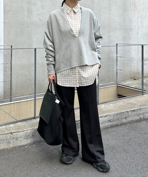 FRIPIER（フリピエ）の「《FRIPIER》サテンジャージーフレアパンツ（その他パンツ・レディース・ブラウン/ブラック・FREE）」の7枚目の写真