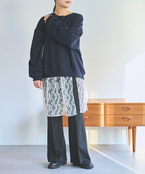 FRIPIER（フリピエ）の「《FRIPIER》サテンジャージーフレアパンツ（その他パンツ・レディース・ブラウン/ブラック・FREE）」の12枚目の写真