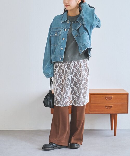 FRIPIER（フリピエ）の「《FRIPIER》サテンジャージーフレアパンツ（その他パンツ・レディース・ブラウン/ブラック・FREE）」の16枚目の写真